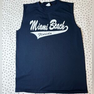Men’s Navy Miami Beach Sleeveless Shirt